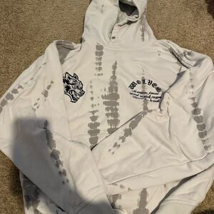 White and Gray Darc Sport Tie-Dye Hoodie